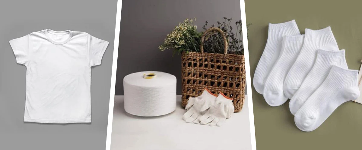 White Cotton Polyester Yarn Ne 201