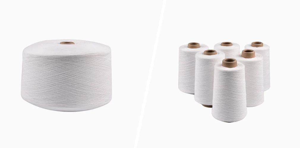 White Cotton Polyester Yarn Ne 201